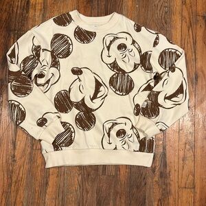 H&M beige and brown Mickey Mouse sweater